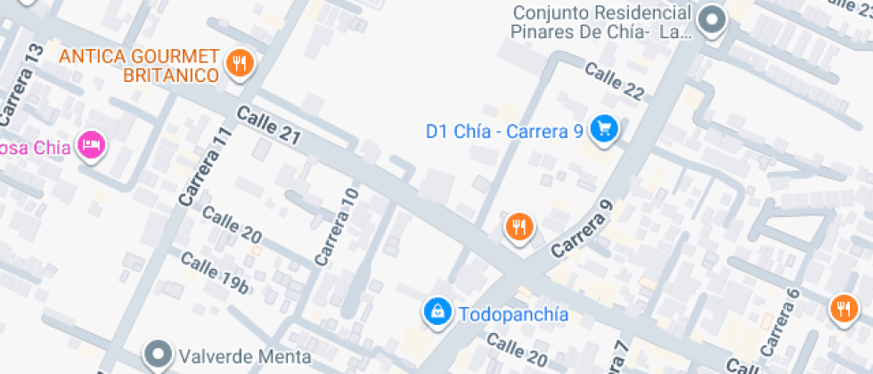 Mapa: Calle 21 9A-58, Chía, Cundinamarca